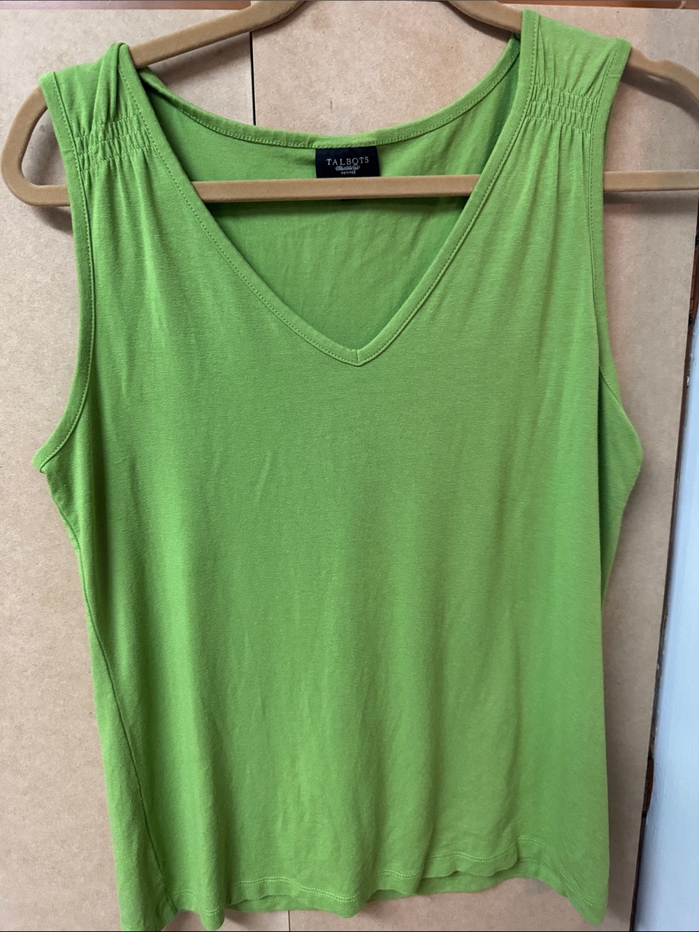 Talbots Lime Green V-Neck Sleeveless Tank